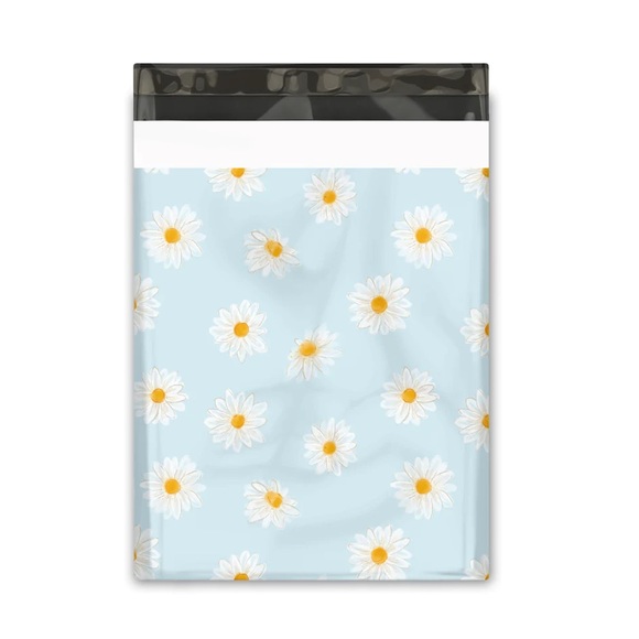🌼20 Designer blue & white daisies Poly Mailers 10 x 13 inch - Picture 5 of 5